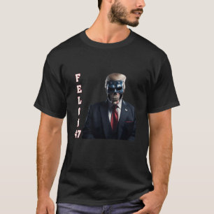 フェロン47 Trump 2024スカル有罪判決34地すべりL Tシャツ