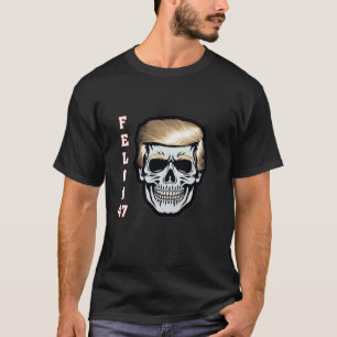 フェロン47 Trump 2024スカル有罪判決34地すべりL Tシャツ