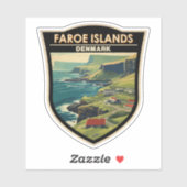 フェローアイランズデンマークトラベルアートヴィンテージ シール (シート)