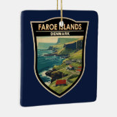 フェローアイランズデンマークトラベルアートヴィンテージ セラミックオーナメント (右)