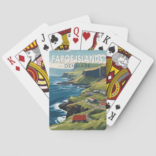 フェローアイランズデンマークトラベルアートヴィンテージ トランプ (裏面)