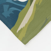 フェローアイランズデンマークトラベルアートヴィンテージ フリースブランケット (角)