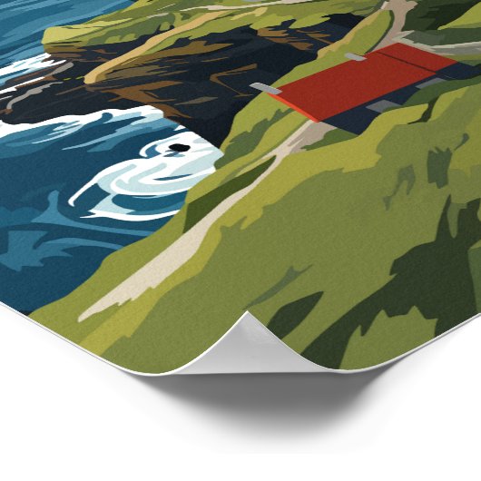 フェローアイランズデンマークトラベルアートヴィンテージ ポスター (角)