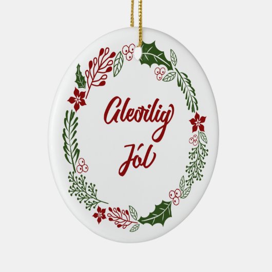 フェローゼメリークリスマスリースグリリージョル セラミックオーナメント (右)