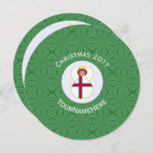 フェロー島民エンジェルクリスマスパーソナライズされた国旗 招待状 (正面/裏面)