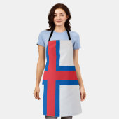 フェロー諸島の旗 エプロン (着用した状態)