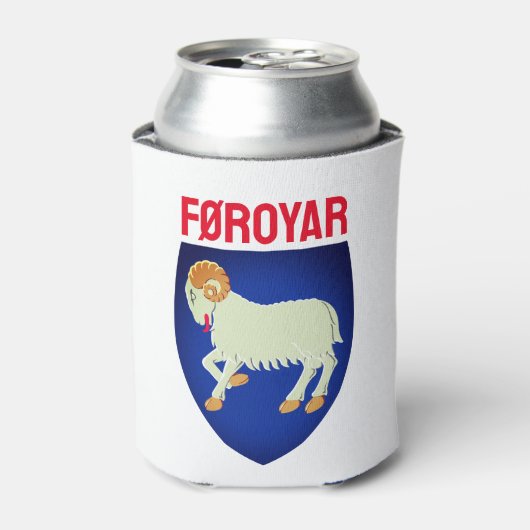 フェロー諸島の紋章(デンマーク) 缶クーラー (缶正面)