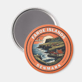 フェロー諸島デンマーク旅行アートバッジ マグネット (正面/裏面)