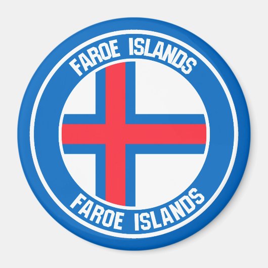 フェロー諸島ラウンドエンブレム マグネット (正面)