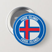 フェロー諸島ラウンドエンブレム 缶バッジ (正面&裏面)