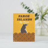 フェロー諸島ヴィンテージ旅行ポスター ポストカード (スタンド正面)