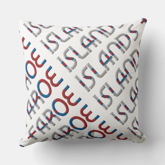 フェロー諸島国旗の色タイポグラフィ土産 クッション (裏面)
