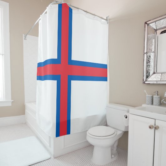 フェロー諸島国旗 シャワーカーテン (インサイチュ)