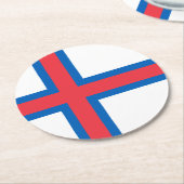 フェロー諸島国旗 ラウンドペーパーコースター (アングル)