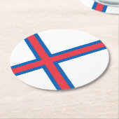 フェロー諸島国旗 ラウンドペーパーコースター (アングル)