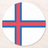 フェロー諸島国旗 ラウンドペーパーコースター (正面)