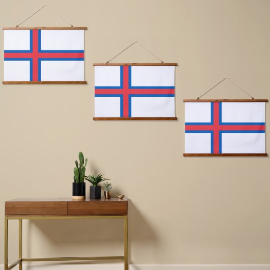 フェロー諸島国旗 吊り下げ型タペストリー (非対称)