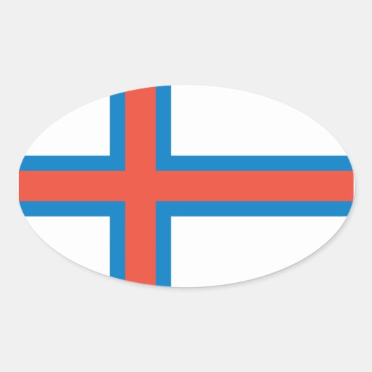 フェロー諸島国旗 楕円形シール (正面)
