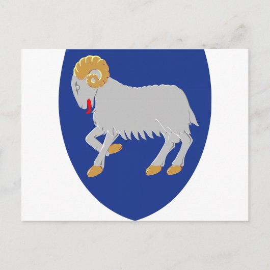 フェロー諸島（デンマーク）紋章 ポストカード (正面)