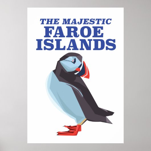 フェロー諸島 ニシハイイロペンギン ポスター (正面)