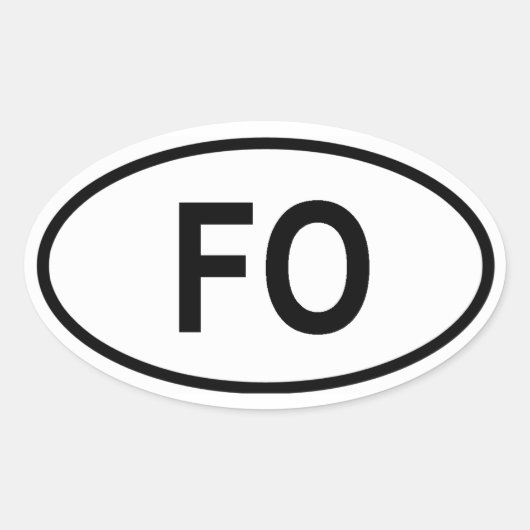 フェロー諸島「FO」 楕円形シール (正面)