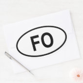 フェロー諸島「FO」 楕円形シール (封筒)