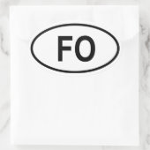 フェロー諸島「FO」 楕円形シール (バッグ)