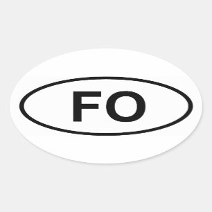 フェロー諸島「FO」 楕円形シール