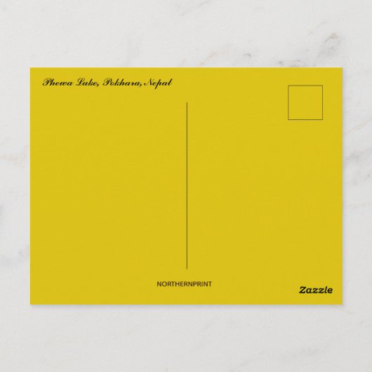 フェワ湖ポカラ・ネパールのボート ポストカード (裏面)