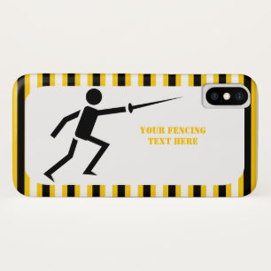 フェンサーブラックシルエットフェンシングストライプ iPhone X ケース