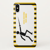 フェンサーブラックシルエットフェンシングストライプ Case-Mate iPhoneケース (裏面)