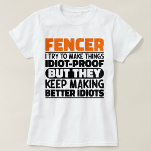 フェンサー私は物事を作ろうとするがおもしろい諺フェンシング Tシャツ