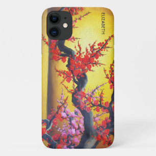 フェンシュイピンク桜ブランチ&ライジングサンさくらんぼ iPhone 11 ケース