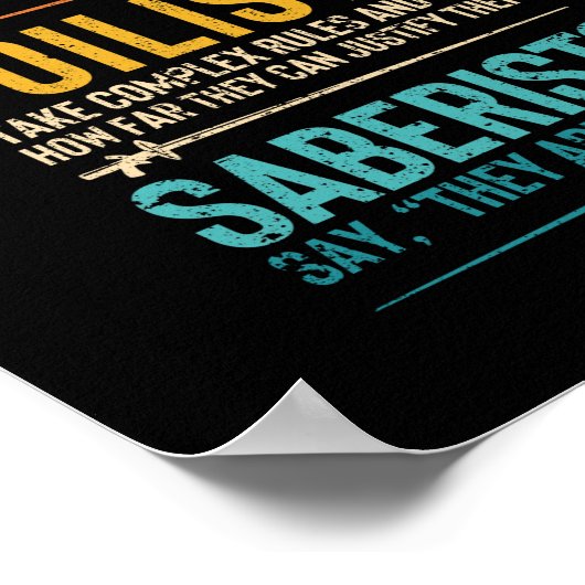 フェンシングおもしろいエペ箔サバーエペ戦士 ポスター (角)