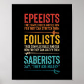 フェンシングおもしろいエペ箔サバーエペ戦士 ポスター (正面)