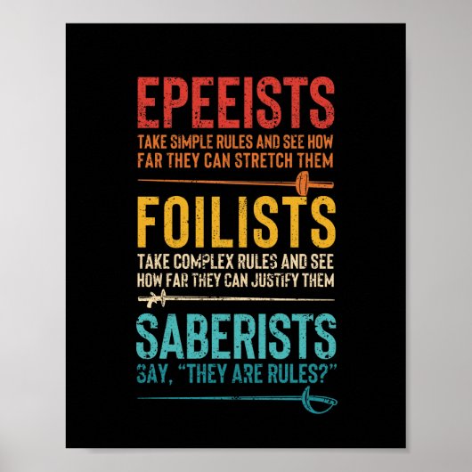 フェンシングおもしろいエペ箔サバーエペ戦士 ポスター (正面)