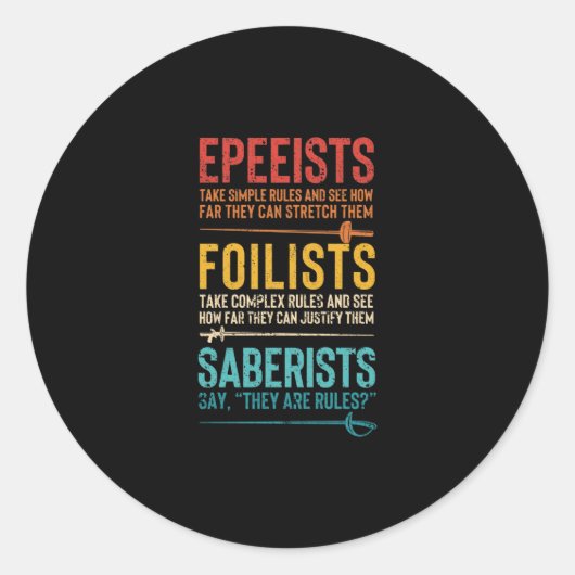 フェンシングおもしろいエペ箔サバーエペ戦士 ラウンドシール (正面)