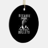 フェンシングおもしろいギフトかわいいフェンサーラブソードファイター セラミックオーナメント (右)