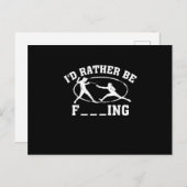 フェンシングおもしろいスポーツギフトかわいいフェンサーズファイターミー 案内ポストカード (正面/裏面)