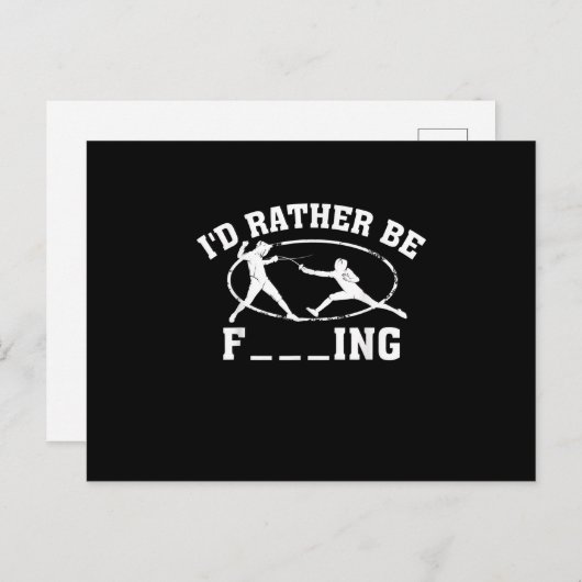 フェンシングおもしろいスポーツギフトかわいいフェンサーズファイターミー 案内ポストカード (正面/裏面)