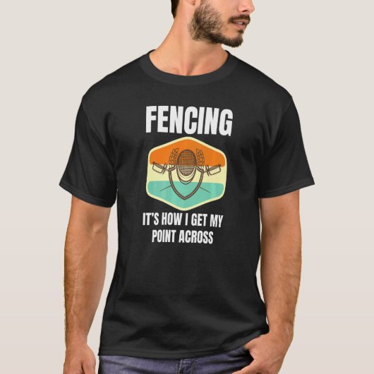 フェンシングおもしろいFencer Playeで自分のポイントを取得する方法 Tシャツ (正面)