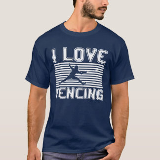 フェンシングが大好きで面白い Tシャツ