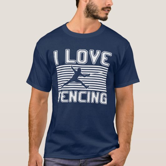 フェンシングが大好きで面白い Tシャツ (正面)