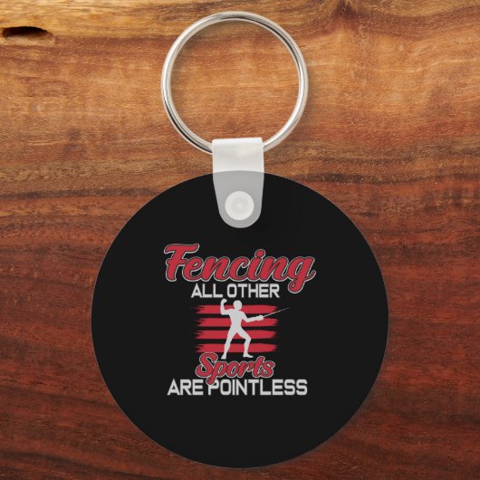 フェンシングその他のスポーツは無意味なギフト男性の女性 キーホルダー (正面)