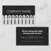 フェンシングとガーデンサービスホワイトフェンスブラック 名刺 (正面/裏面)