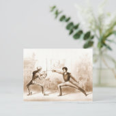 フェンシングとデスポストカード ポストカード (スタンド正面)