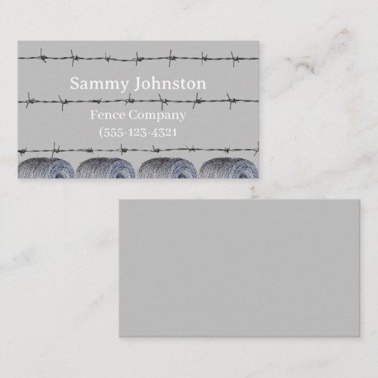 フェンシングにバーブワイヤが付いている 名刺 (正面/裏面)