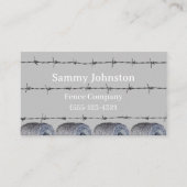 フェンシングにバーブワイヤが付いている 名刺 (正面)