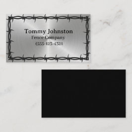 フェンシングにバーブワイヤが付いている 名刺