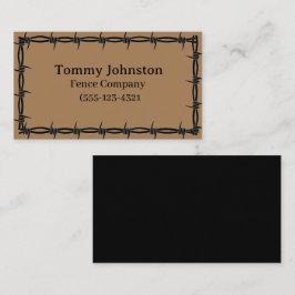 フェンシングにバーブワイヤが付いている 名刺